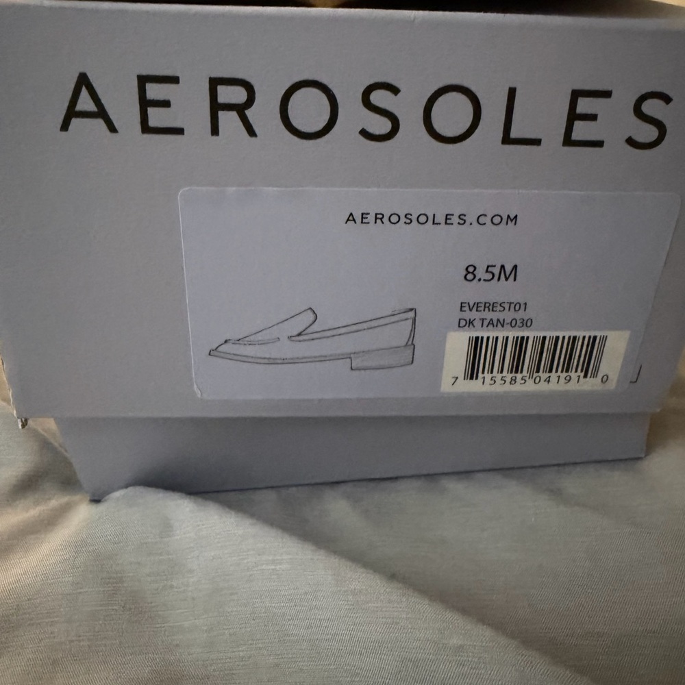 AEROSOLES Women's Brown Leather Slip-On Loafers 👞 - Picture 2 of 3